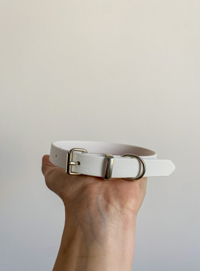 Obroża Na Sprzączkę Biały (16/20/25mm)